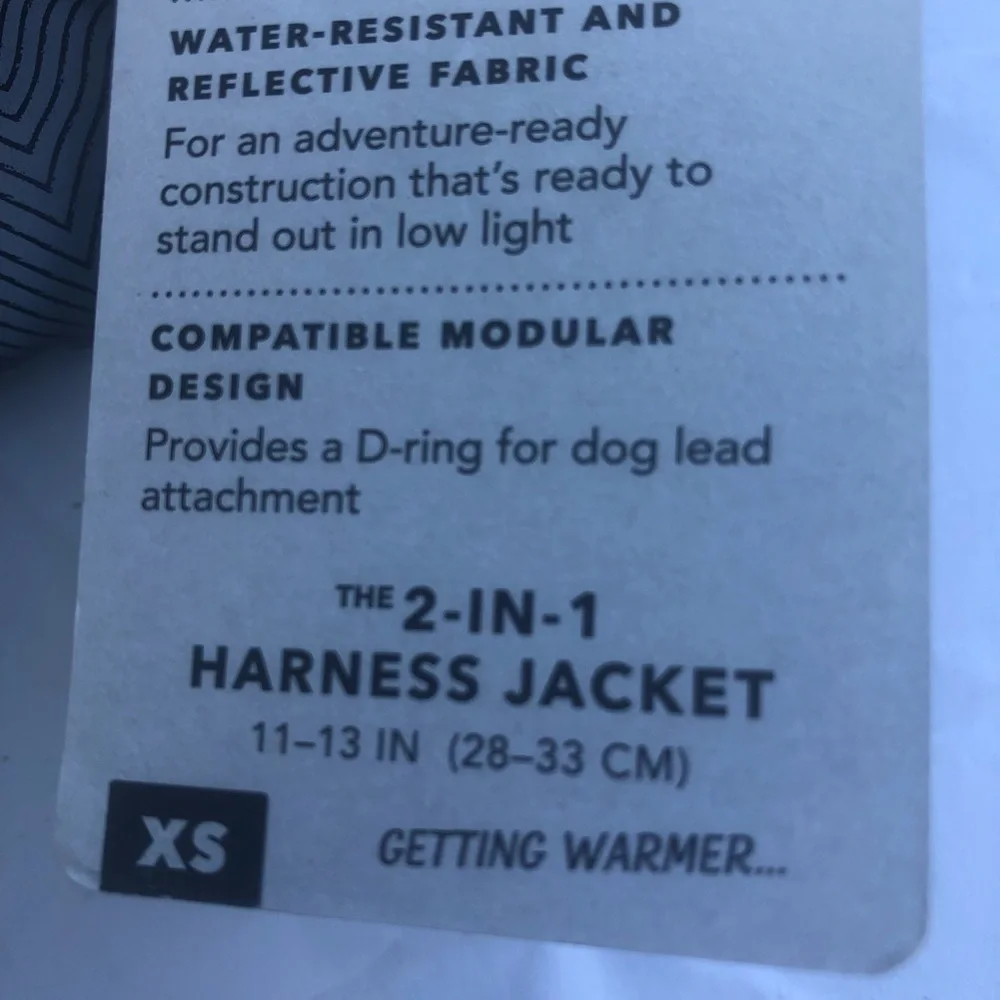 NWT harness jacket Dog backcountry XS
